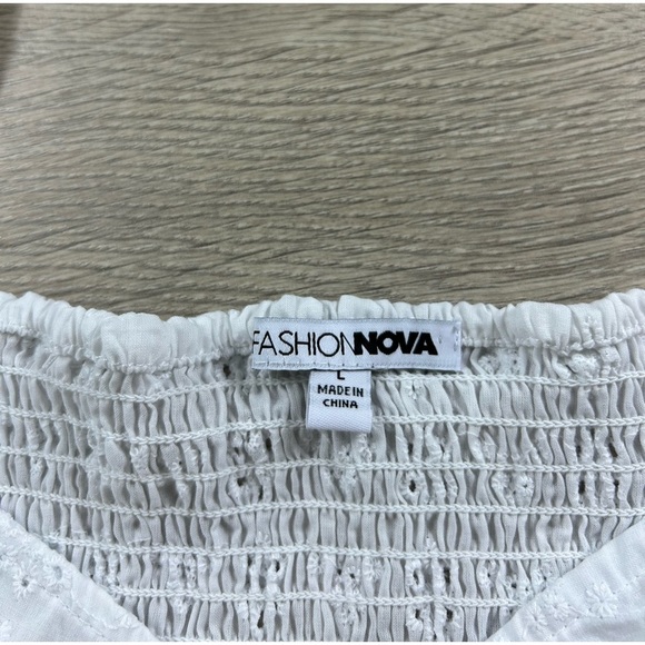 Fashion Nova Beachside Picnics Eyelet Lace Top White - Picture 6 of 11
